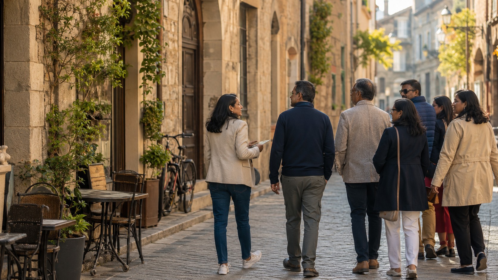 Hosted journey group exploring a European city